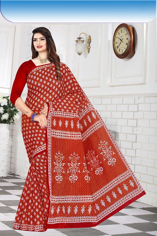 Dhoom 1 Casual Daily Wear Wholesale Cotton Printed Sarees
